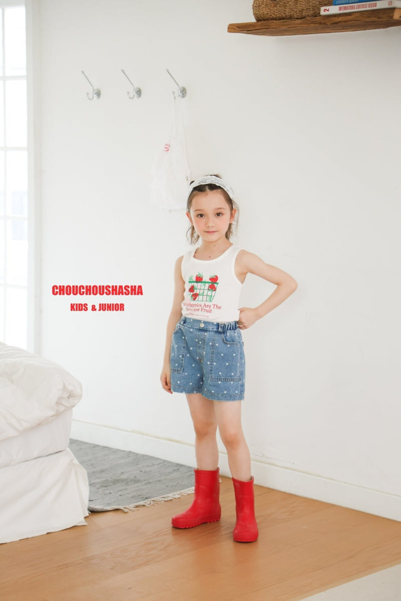 Chouchou Shasha - Korean Children Fashion - #prettylittlegirls - Heart Pocket Denim Pants - 12