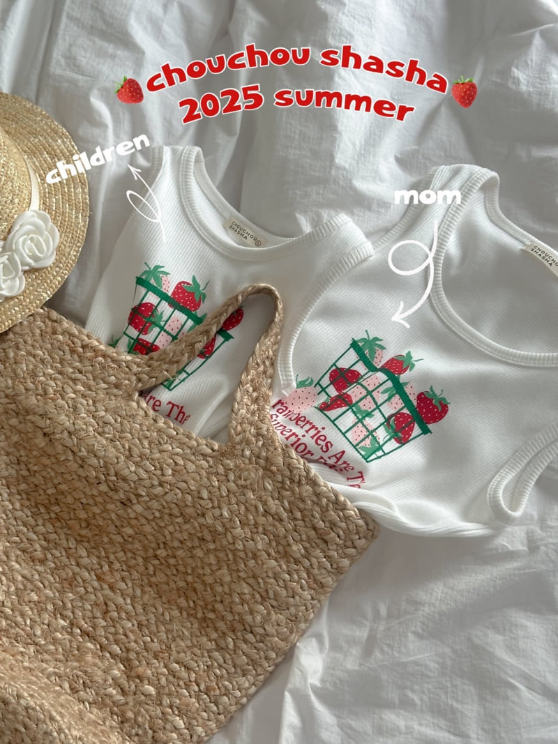 Chouchou Shasha - Korean Women Fashion - #momslook - Adult Berry Sleeveless Tee - 2