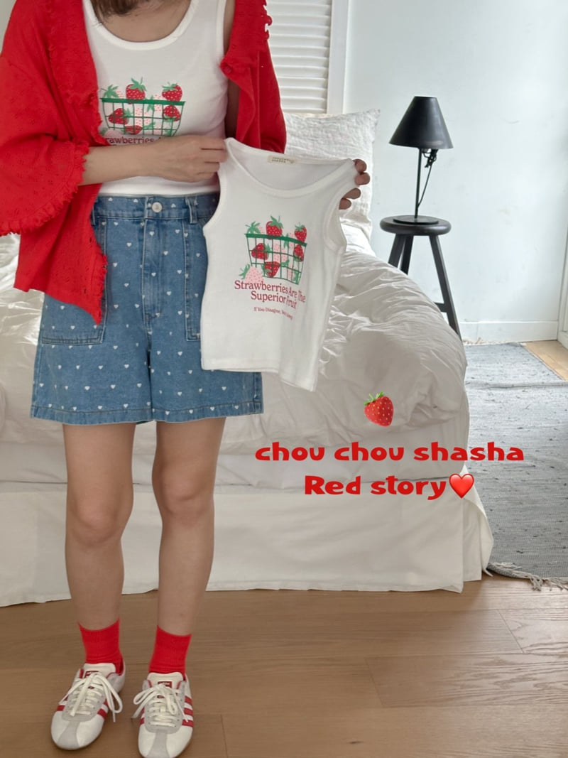 Chouchou Shasha - Korean Women Fashion - #thelittlethings - Adult Berry Sleeveless Tee