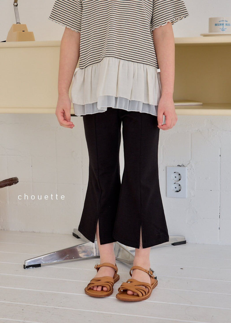 Chouette - Korean Children Fashion - #childrensboutique - Slit Bootcut Leggings - 6