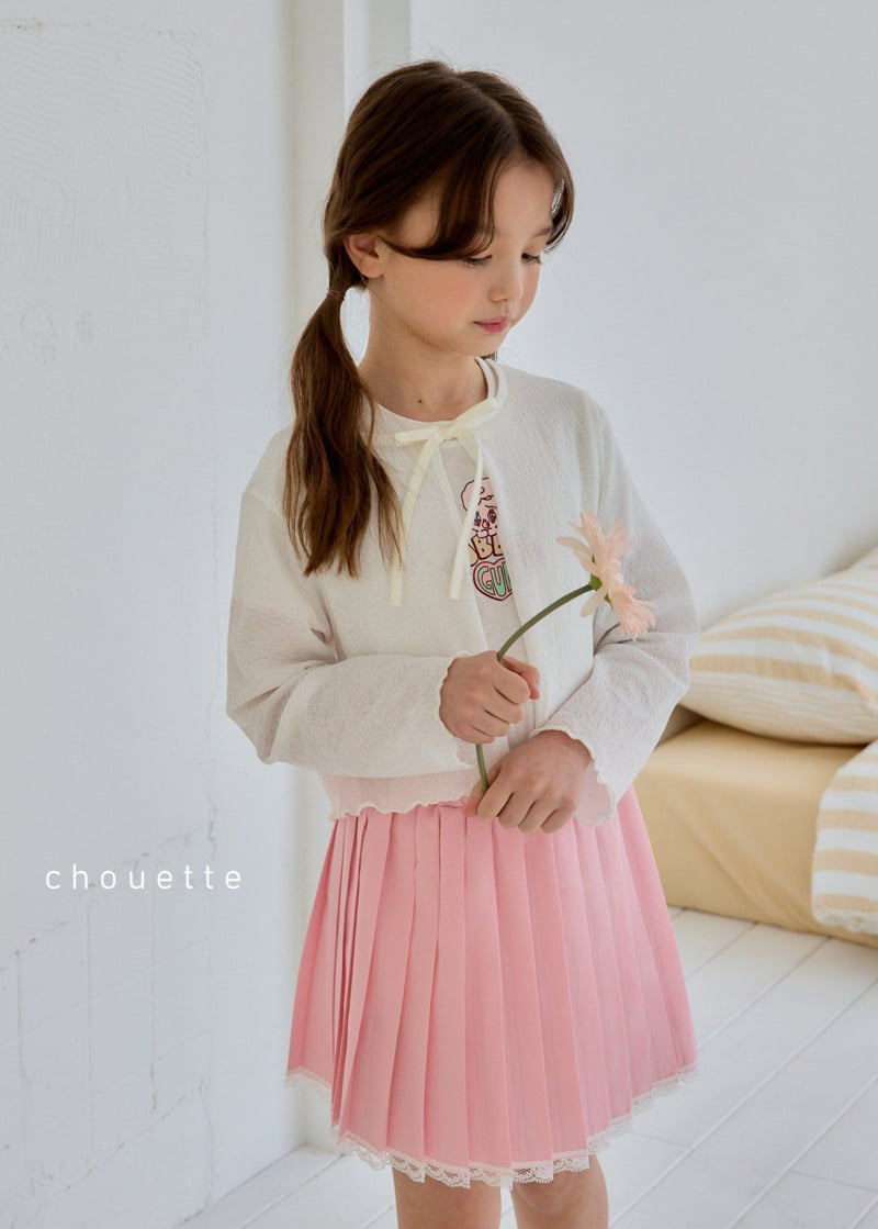 Chouette - Korean Children Fashion - #kidsshorts - Wrinkle Ribbon Cardigan - 9