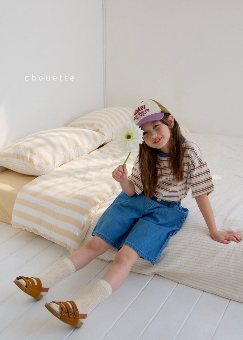 Chouette - Korean Children Fashion - #kidsshorts - Camp Bear Stripe Tee - 12