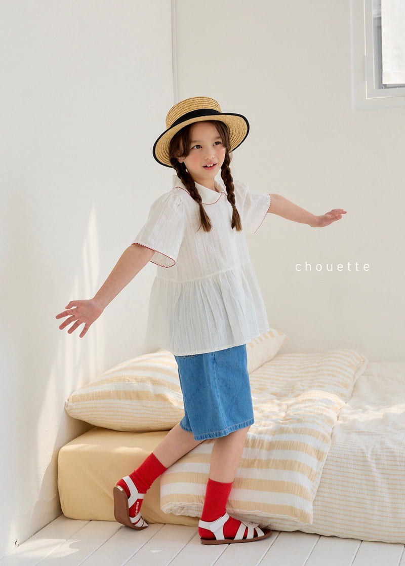 Chouette - Korean Children Fashion - #kidsshorts - Berry Lace Blouse - 6