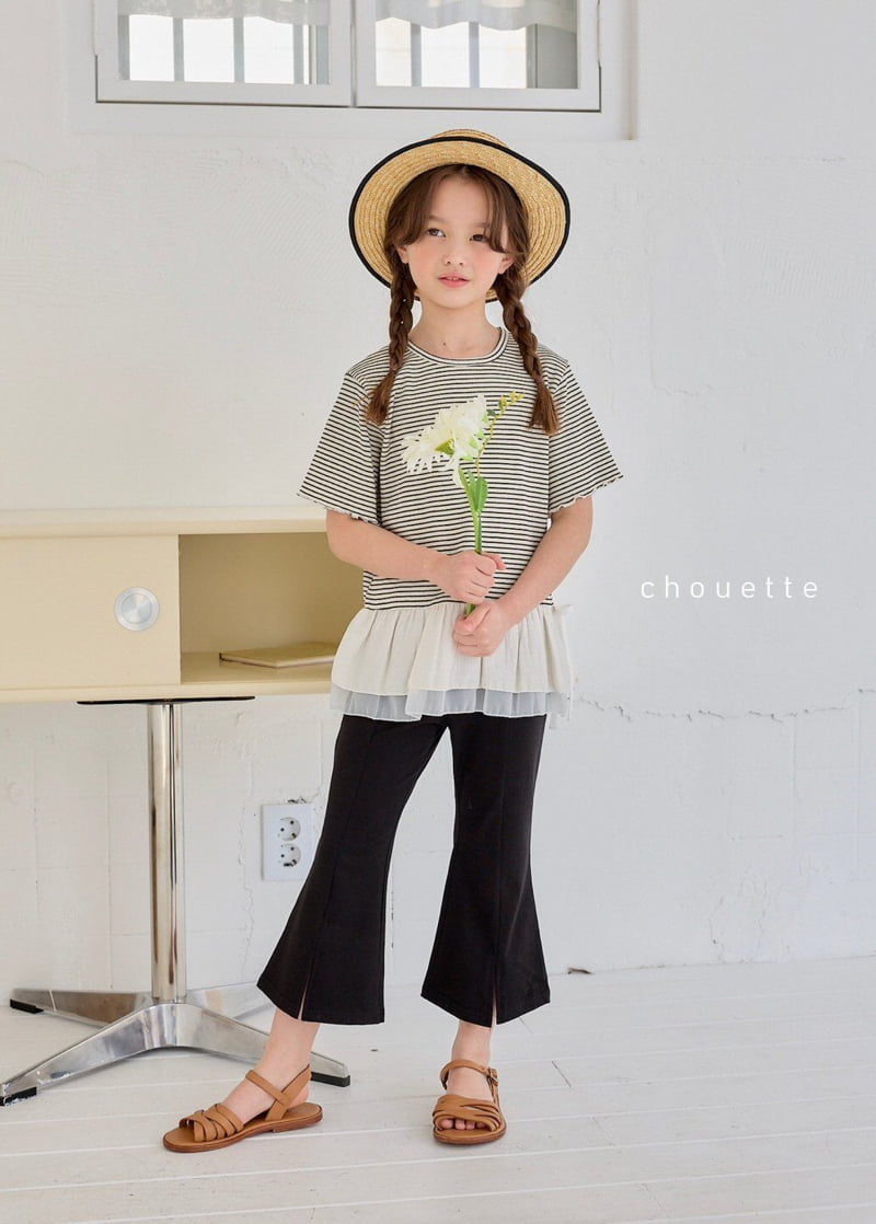 Chouette - Korean Children Fashion - #toddlerclothing - Slit Bootcut Leggings - 3
