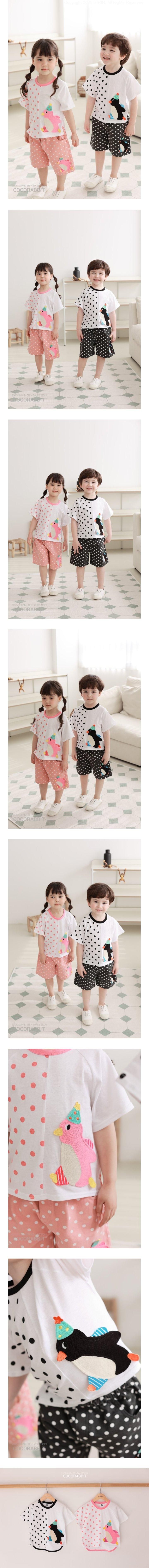 Coco Rabbit - Korean Children Fashion - #kidsstore - Dot Penguin Tee
