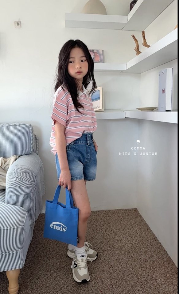 Comma - Korean Children Fashion - #Kfashion4kids - Collat Stripe Tee