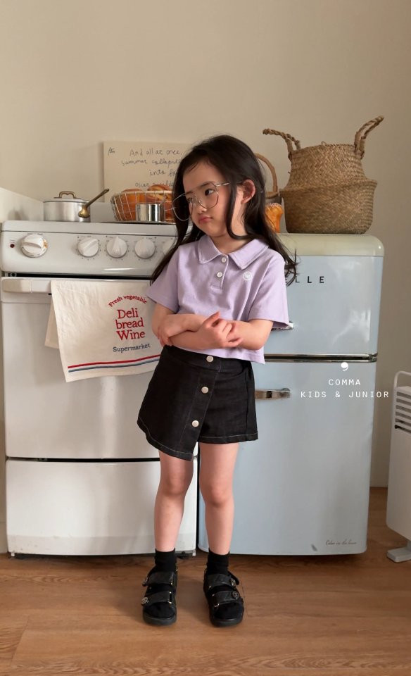 Comma - Korean Children Fashion - #childofig - Cropped PK Tee - 10