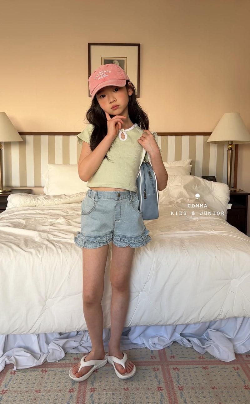 Comma - Korean Children Fashion - #designkidswear - Frill Cancan Pants Denim - 7