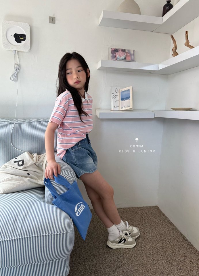 Comma - Korean Children Fashion - #designkidswear - Collat Stripe Tee - 9