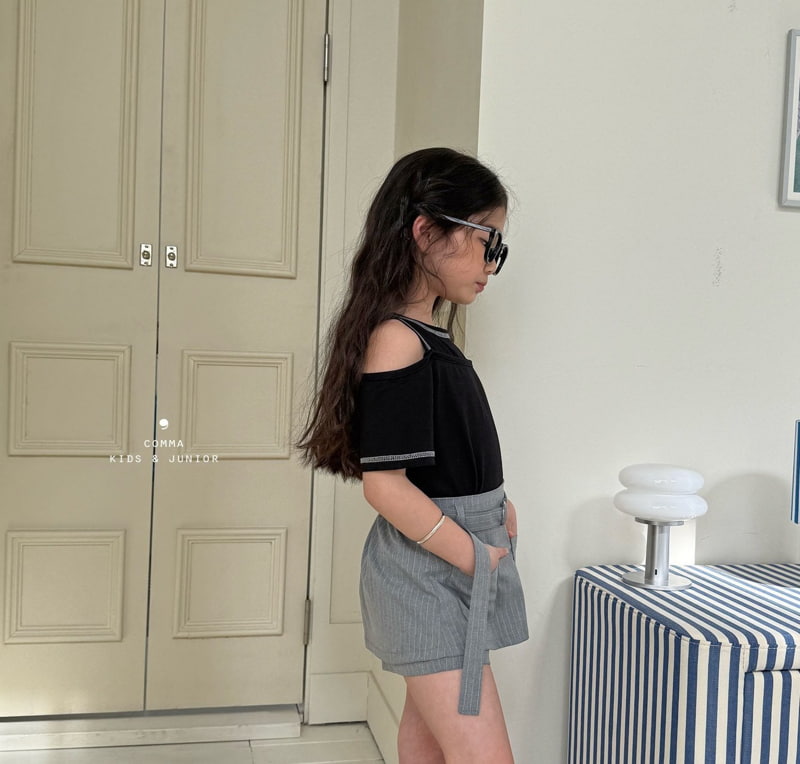 Comma - Korean Children Fashion - #childrensboutique - Belt Skirt Pants - 4