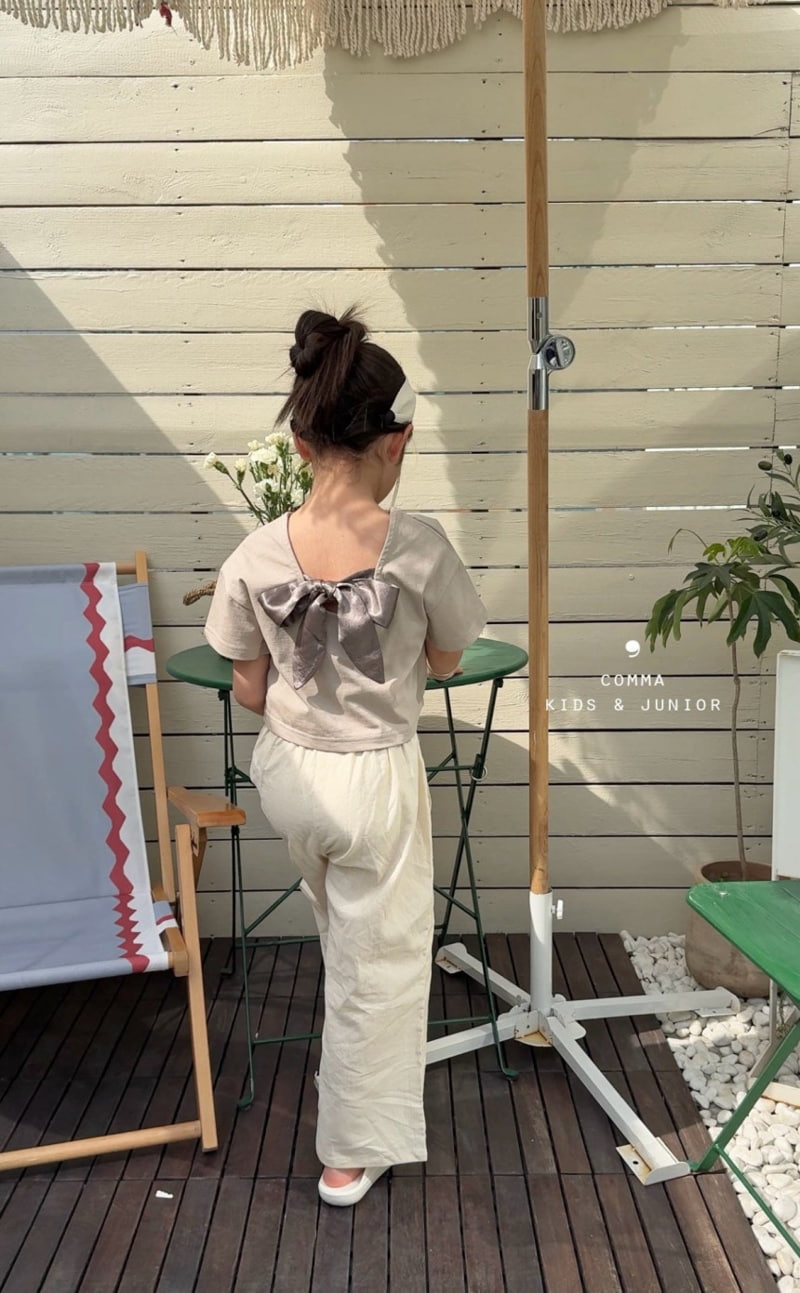 Comma - Korean Children Fashion - #discoveringself - Back Ribbon Tee - 11