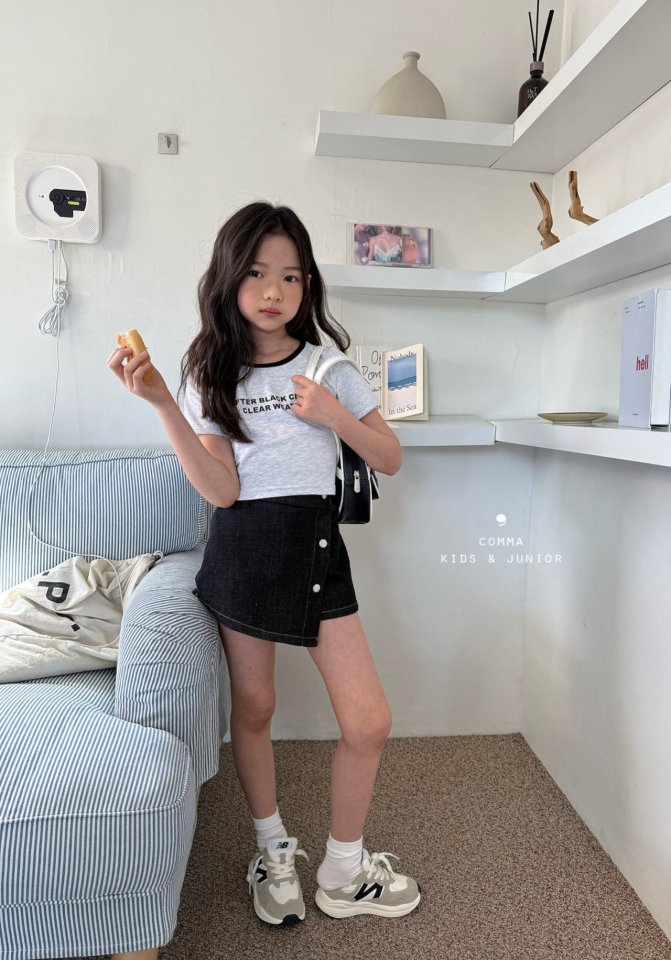 Comma - Korean Children Fashion - #discoveringself - English Crop Tee - 6