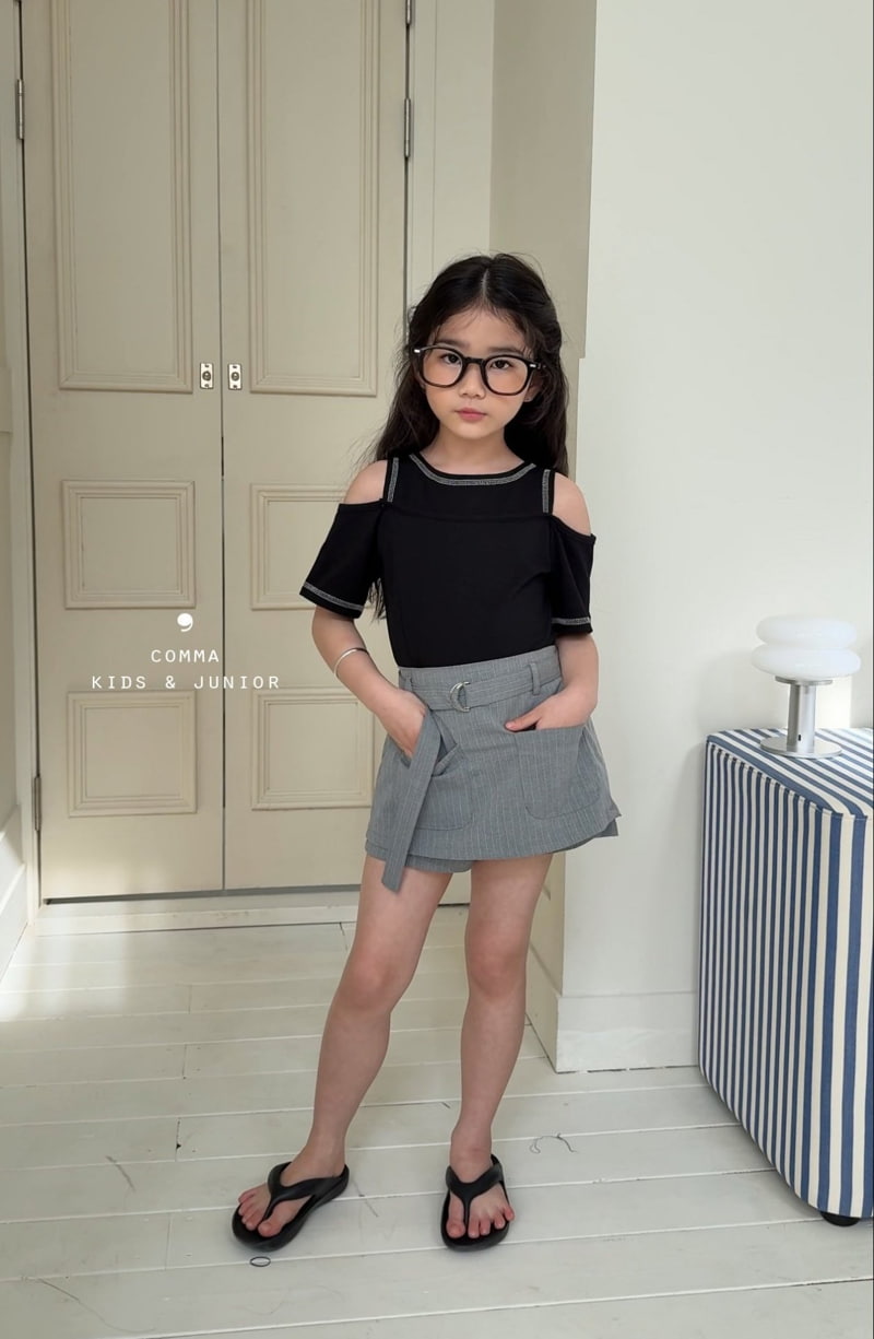 Comma - Korean Children Fashion - #discoveringself - Belt Skirt Pants - 5