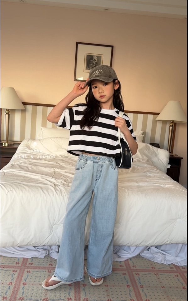 Comma - Korean Children Fashion - #discoveringself - Stirpe Crop Tee - 3