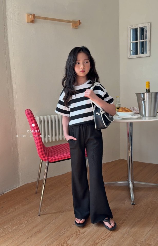 Comma - Korean Children Fashion - #discoveringself - Stirpe Crop Tee - 4