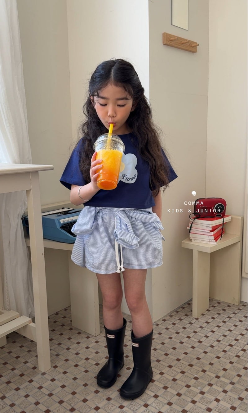 Comma - Korean Children Fashion - #fashionkids - Flower Cropped Tee - 4