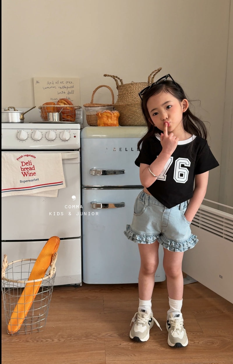 Comma - Korean Children Fashion - #kidsshorts - Frill Cancan Pants Denim - 10
