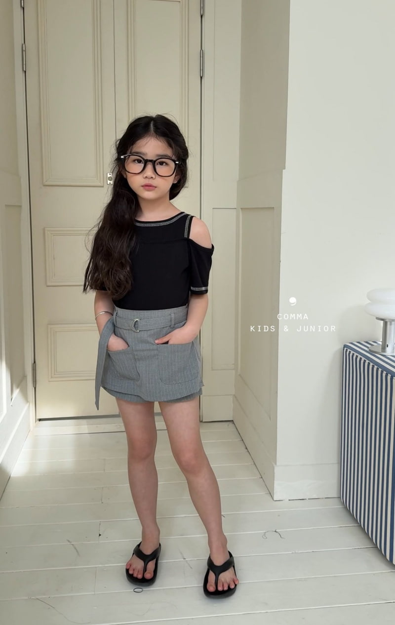 Comma - Korean Children Fashion - #kidsshorts - Belt Skirt Pants - 7