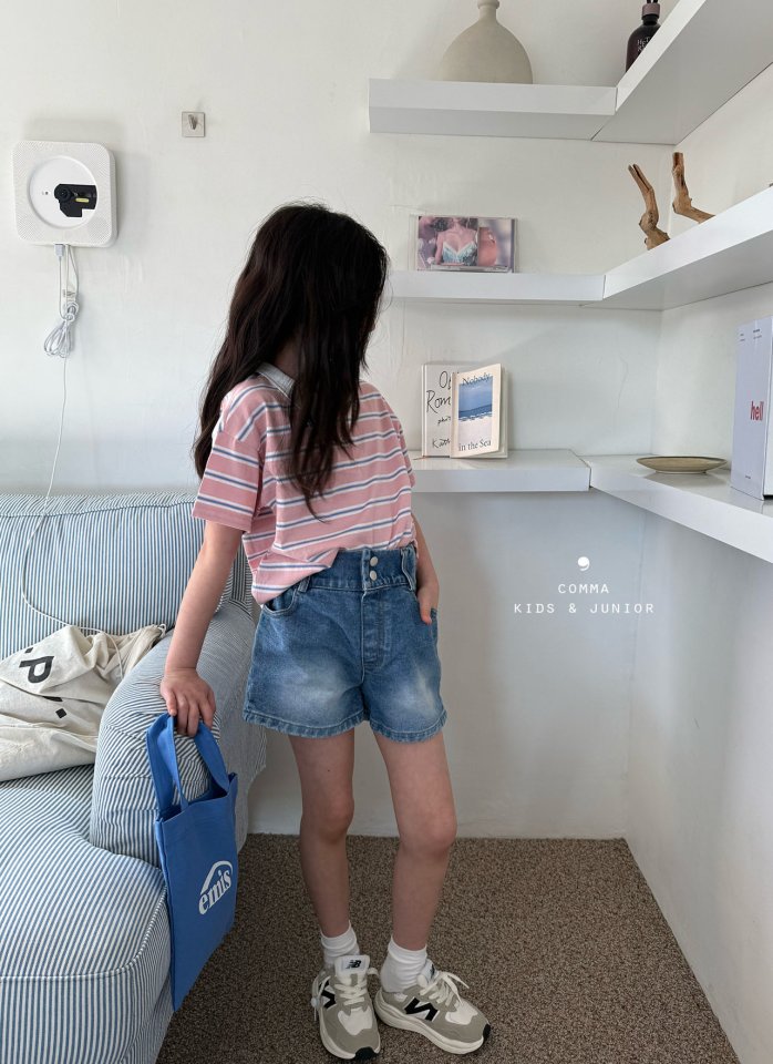 Comma - Korean Children Fashion - #kidsshorts - Two Button Pants Jeans - 4