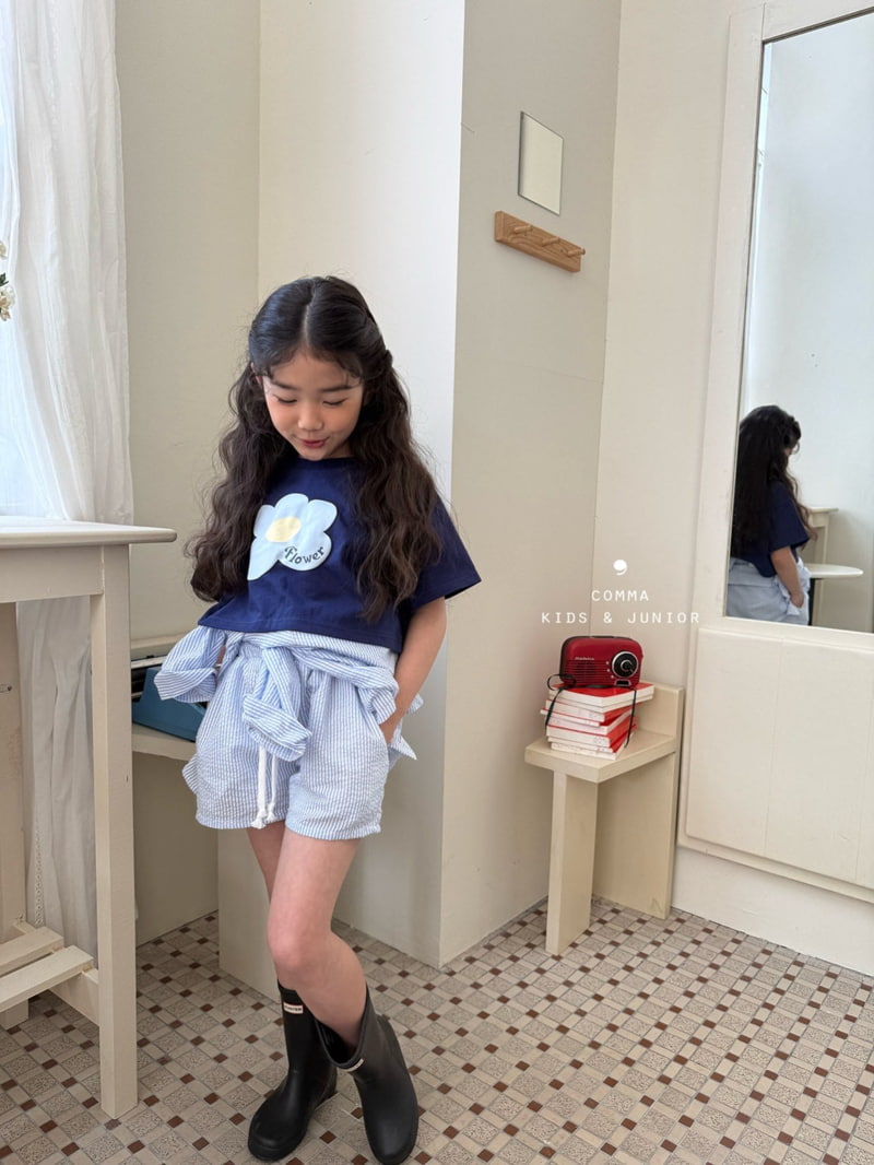 Comma - Korean Children Fashion - #kidsstore - Flower Cropped Tee - 5