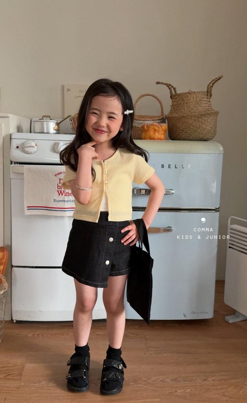 Comma - Korean Children Fashion - #kidsstore - Short Sleeve knit Cardigan - 2