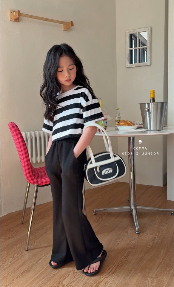 Comma - Korean Children Fashion - #kidsstore - Stirpe Crop Tee - 6
