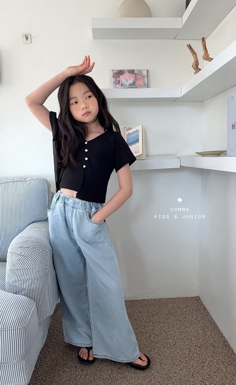 Comma - Korean Children Fashion - #kidzfashiontrend - Linen Wide Jeans - 6