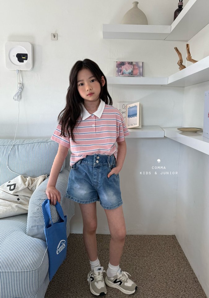 Comma - Korean Children Fashion - #kidzfashiontrend - Two Button Pants Jeans - 5