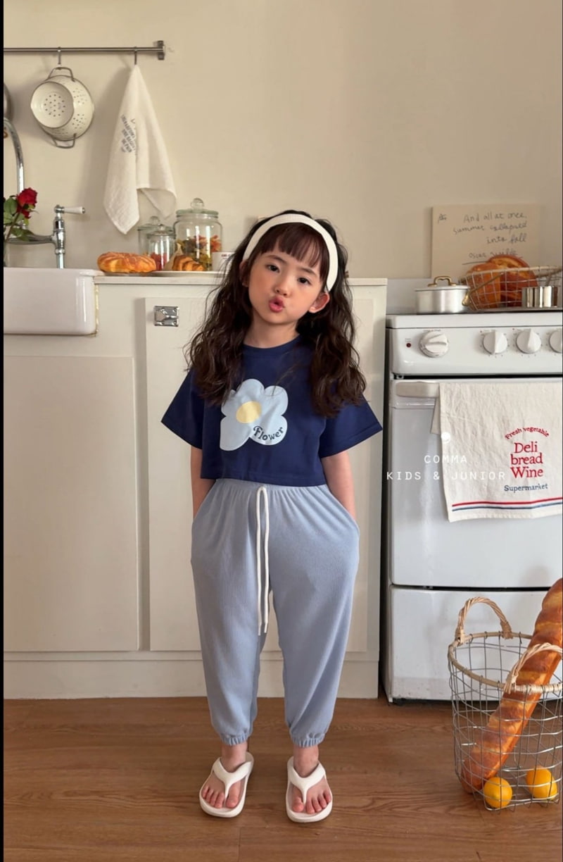 Comma - Korean Children Fashion - #kidzfashiontrend - Flower Cropped Tee - 6