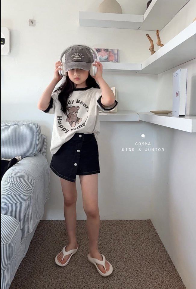 Comma - Korean Children Fashion - #littlefashionista - Bear Raglan Tee