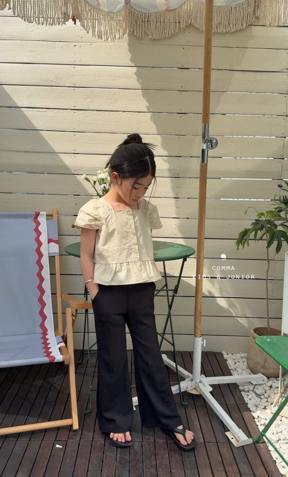 Comma - Korean Children Fashion - #littlefashionista - Shoulder Shirring Blouse - 8