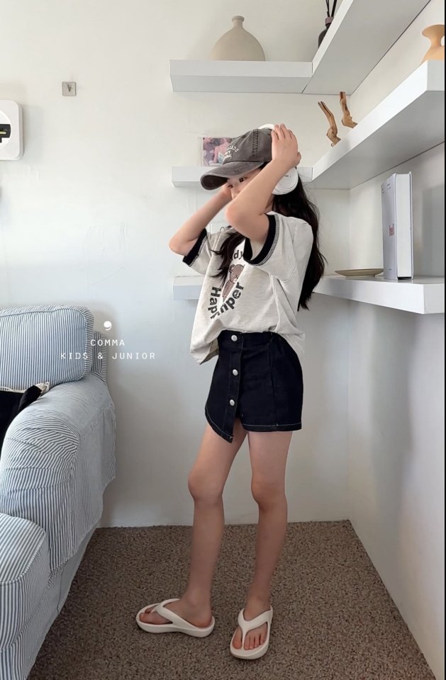 Comma - Korean Children Fashion - #minifashionista - Bear Raglan Tee - 3