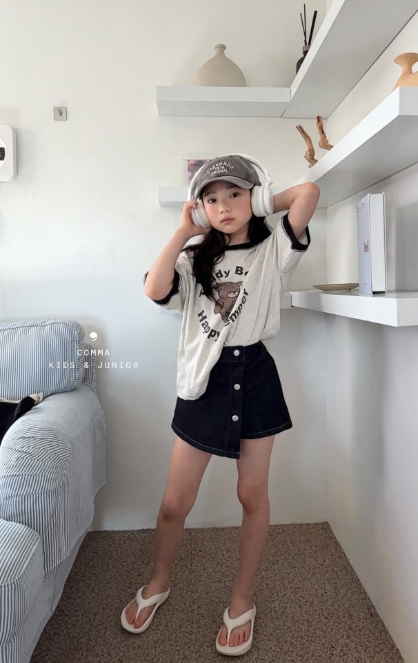 Comma - Korean Children Fashion - #minifashionista - Bear Raglan Tee - 4