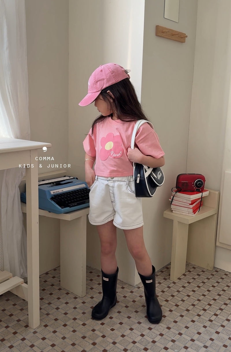 Comma - Korean Children Fashion - #prettylittlegirls - Flower Cropped Tee - 11