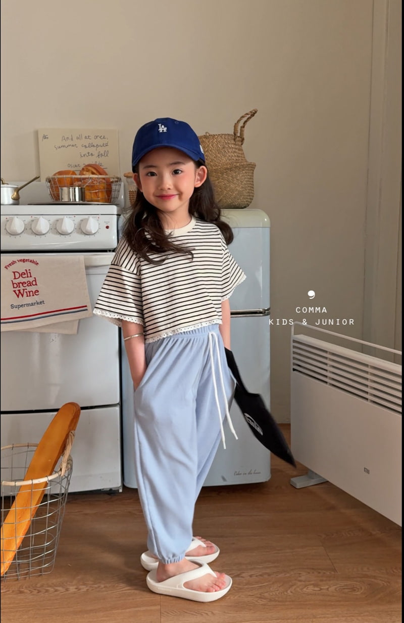 Comma - Korean Children Fashion - #prettylittlegirls - Lace Stripe Tee - 5