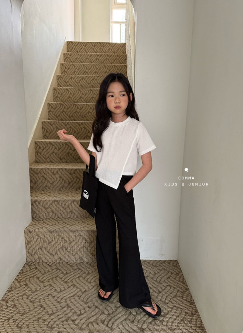 Comma - Korean Children Fashion - #stylishchildhood - Pleated Diagonal Tee