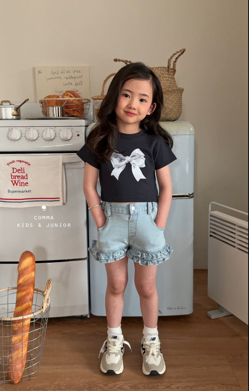 Comma - Korean Children Fashion - #toddlerclothing - Frill Cancan Pants Denim - 3