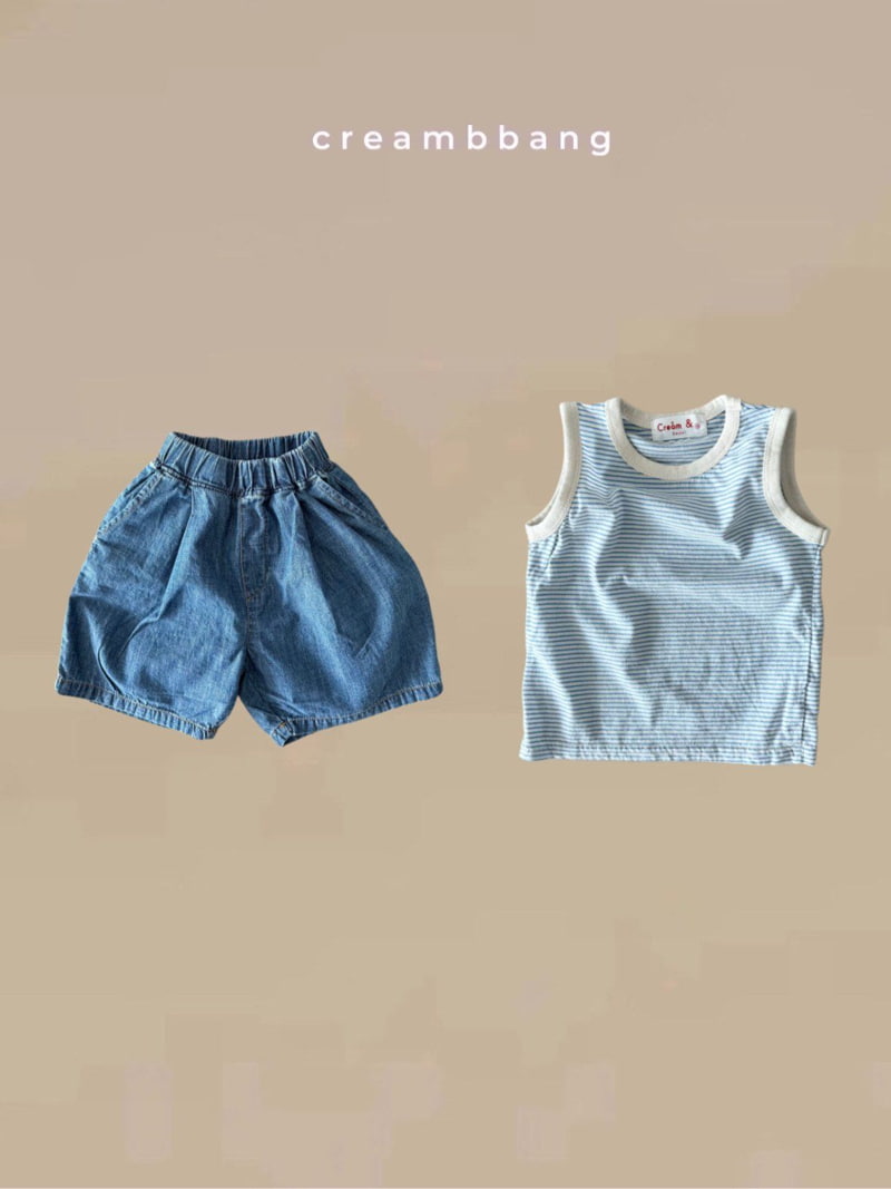 Cream Bbang - Korean Children Fashion - #childrensboutique - Summer Pleated Denim Shorts - 10