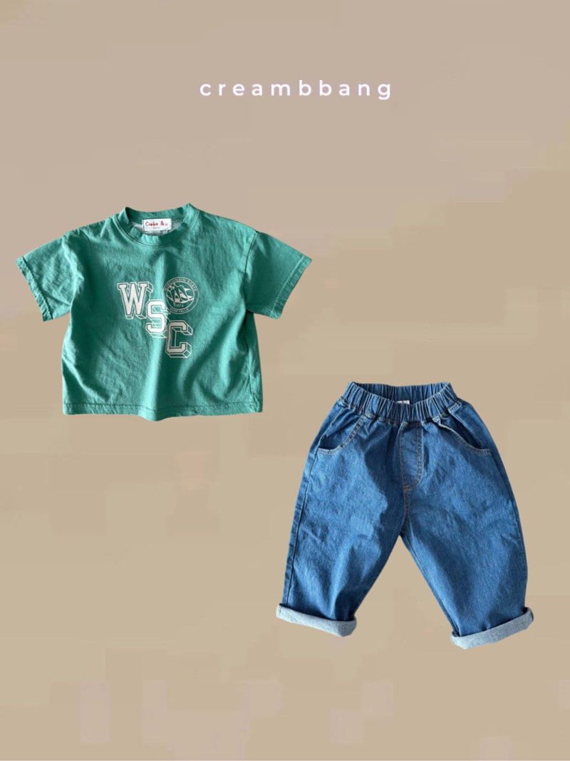 Cream Bbang - Korean Children Fashion - #childrensboutique - Summer Stretch Wide Denim Pants - 8