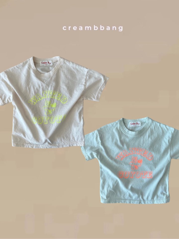 Cream Bbang - Korean Children Fashion - #kidsshorts - Coyote Short Sleeve Tee