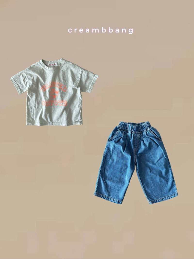 Cream Bbang - Korean Children Fashion - #minifashionista - Summer Two-Tuck Wide Denim Pants - 5