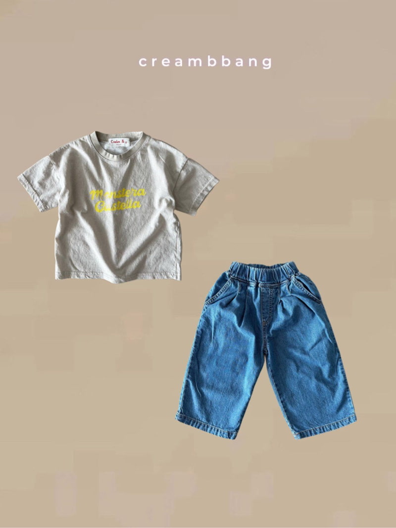 Cream Bbang - Korean Children Fashion - #prettylittlegirls - Summer Two-Tuck Wide Denim Pants - 6