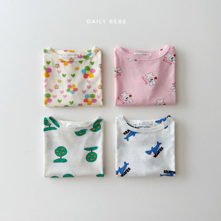 Daily Bebe - Korean Children Fashion - #Kfashion4kids - Pattern Short Sleeve Tee