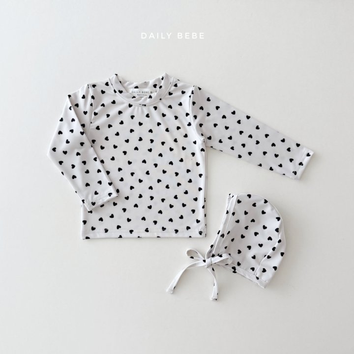 Daily Bebe - Korean Children Fashion - #Kfashion4kids - Tiered Rashguard Swim Cap Set - 6