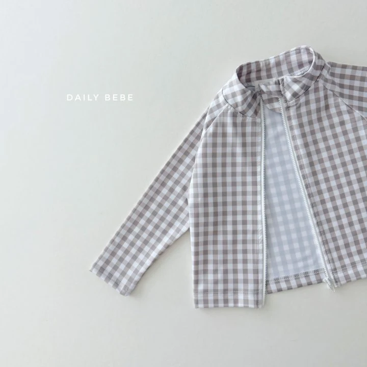 Daily Bebe - Korean Children Fashion - #Kfashion4kids - Check Swim Set - 5