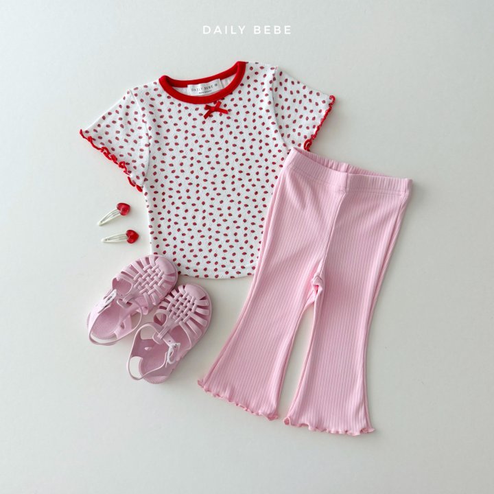 Daily Bebe - Korean Children Fashion - #childofig - Eyelet Short Sleeve Tee - 4