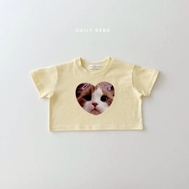 Daily Bebe - Korean Children Fashion - #childofig - Heart Crop Tee - 3