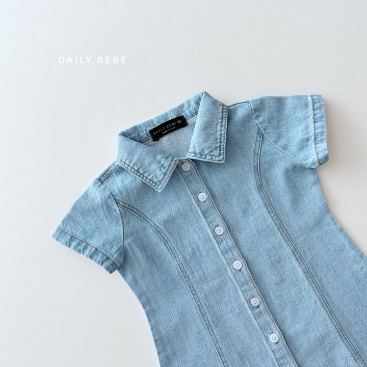 Daily Bebe - Korean Children Fashion - #childofig - Summer Denim Dress - 3