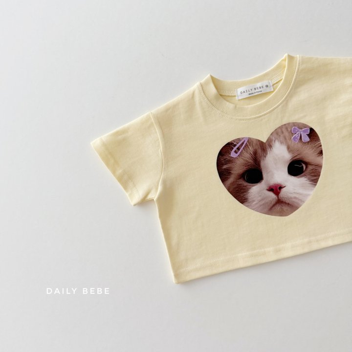 Daily Bebe - Korean Children Fashion - #childofig - Heart Crop Tee - 4