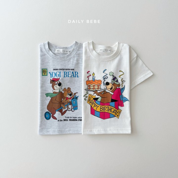 Daily Bebe - Korean Children Fashion - #childrensboutique - Bear Short Sleeve Tee